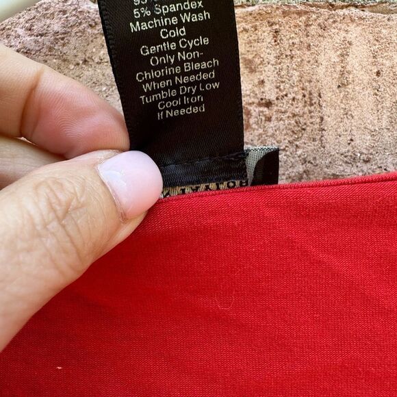 Elegant Red Wrap Top - Picture 4 of 5